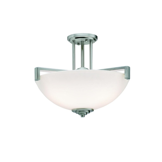 Kichler Lighting Eileen Collection 3-light Brushed Nickel LED Pendant/Semi-Flush Mount - Brushed nickel - Brushed nickel