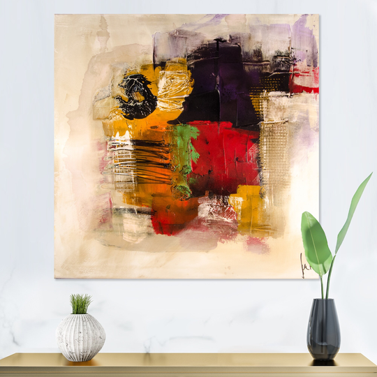 Designart 'Abstract Energetic Color Dance' Modern Canvas Wall Decor