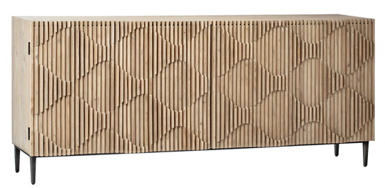Beautiful Reclaimed Wood in Light Warm Finish W/Design Front Sideboard With Iron Base From Terra Nova Designs Los Angeles
