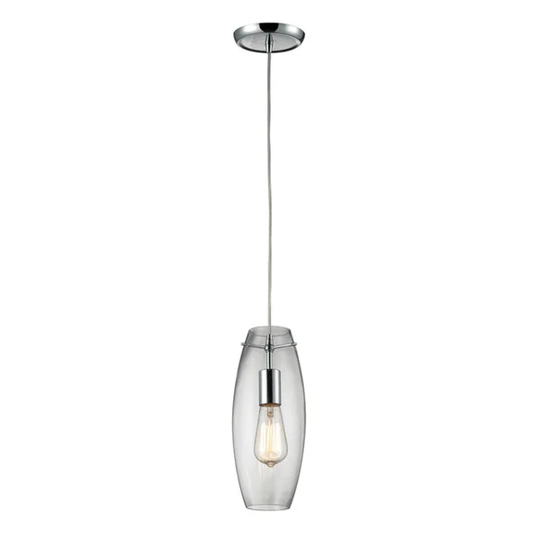 Elk Lighting Menlow Park 1-Light Polished Chrome/ Clear Glass Pendant