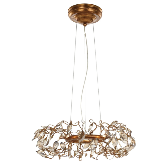 Crystal Garden 6-Light Pendant - Gold Leaf