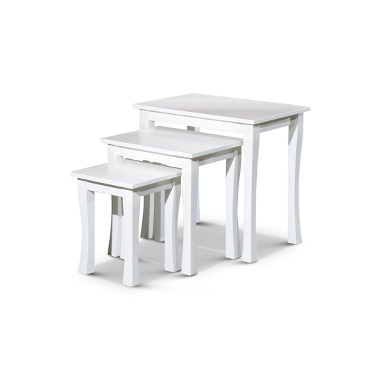 DTY Indoor Living Boulder 3-Piece Nesting Table Set, White