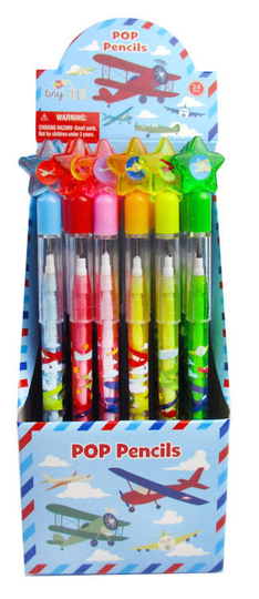 24 Pcs Airplane Multi Point Pencils