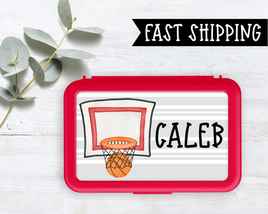 Personalized Pencil Box, Basketball Snack Back To School, Craft Supply Holder, Kids Box