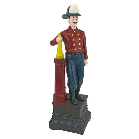 Design Toscano Victorian Fire Chief Still Action Die-Cast Iron Bank
