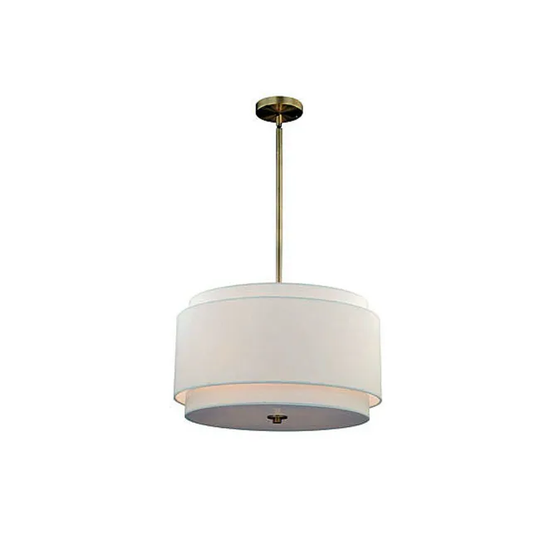 Vaxcel Lighting Burnaby 4 Light Pendant with White Fabric Shade