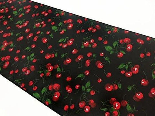 Cherries Allover Cotton Table Runner Home Décor/Wedding Party Events Birthday Display Dresser Coffee & Side