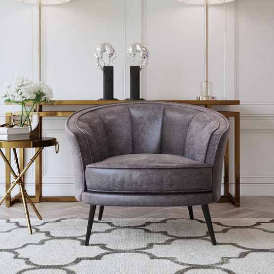 Modern Accent Barrel Chair Leisure Accent Chair Upholstered Armchair