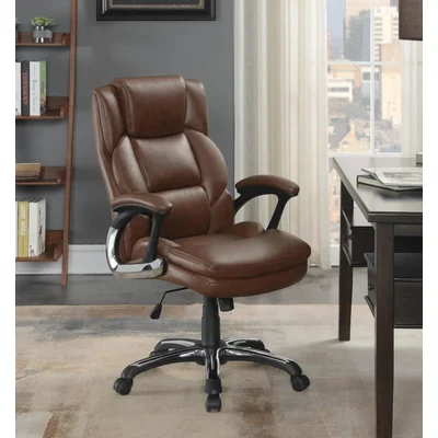 Adjustable Height Office Chair With Padded Arm Brown And Black By Coaster
