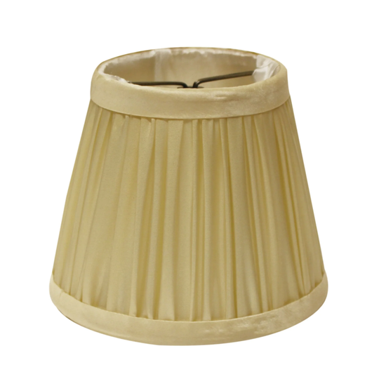 Cloth & Wire Slant Pencil Pleat Chandelier Lampshade with Bulb Clip, Magnolia (Set of 6)