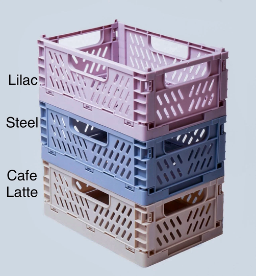 Mini Storage Crates Foldable Collapsible Desktop Organization Office Home Baskets Box Bin Plastic Crate Washi Tape Organizer Stationery Gift
