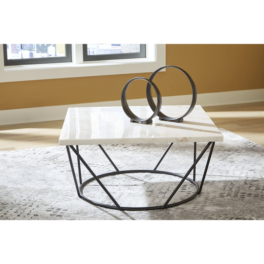 Signature Design by Ashley Vancent Marble Square Accent Table