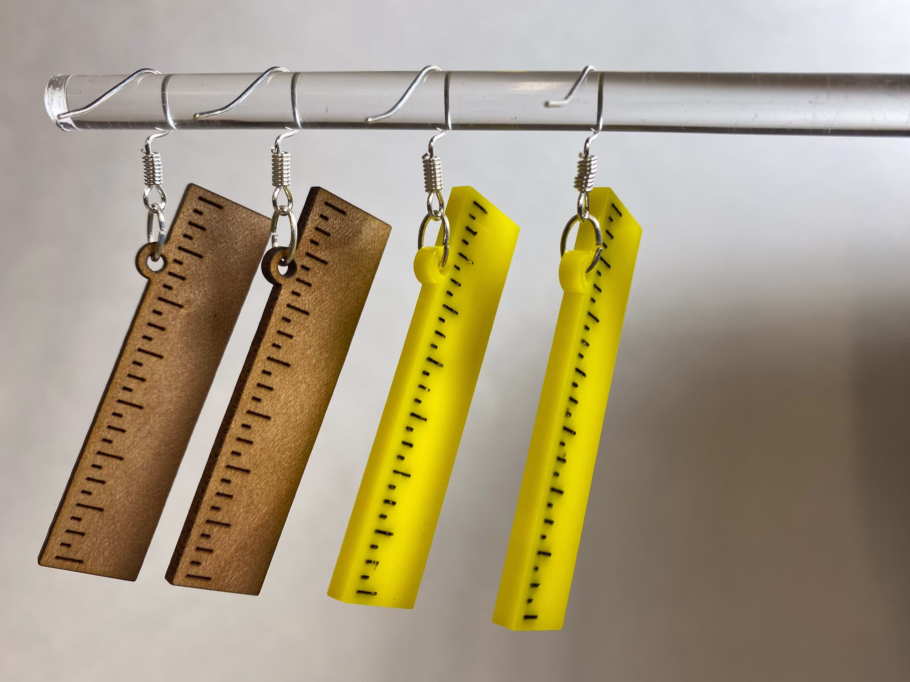 Ruler Earrings | Wooden Or Acrylic