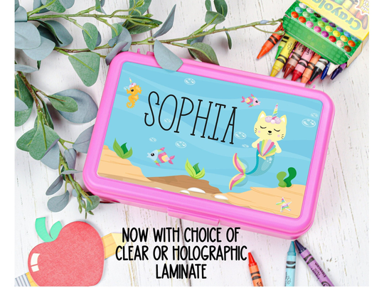 Cat Mermaid Unicorn Pencil Box Personalized School Supplies Back To Kids