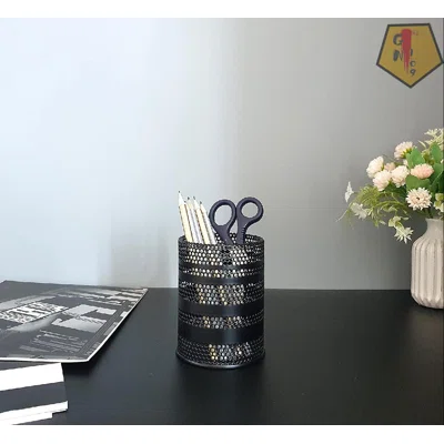 Metal Mesh Pen Pencil Cup Holder Stand Office Desk Organizer Stationery Caddy Makeup Brush Holder
