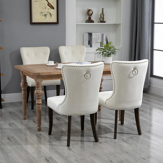 Dining Chair Tufted Armless Chair Upholstered Accent Chair, Set of 4