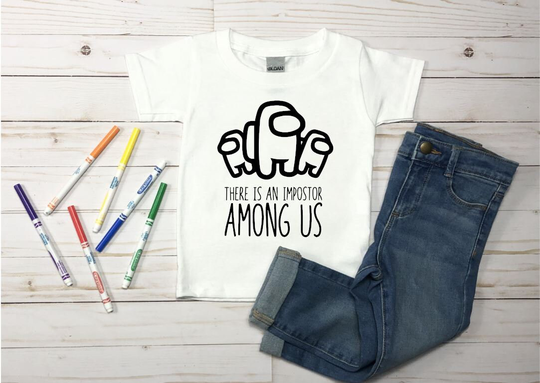 Among Us Coloring Shirt, Kids Youth Personalised Shirt