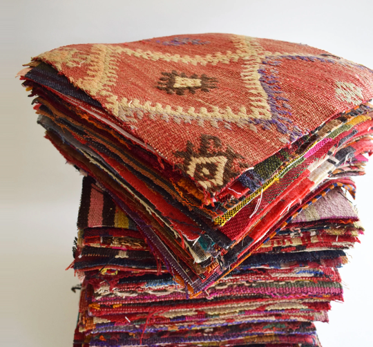 Hand Woven Natural Wool Fabric Remnants, Kilim Scraps, Ebrodered, Bundle, Remnants Pack, Pieces For Patchwork Sale Quilt
