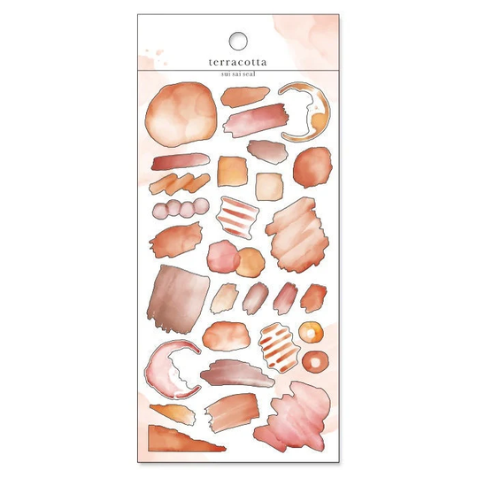 Mind Wave Watercolor Sticker - Terracotta