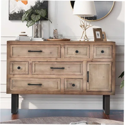 Deshan 34.2" Wide 8 Drawer Sideboard