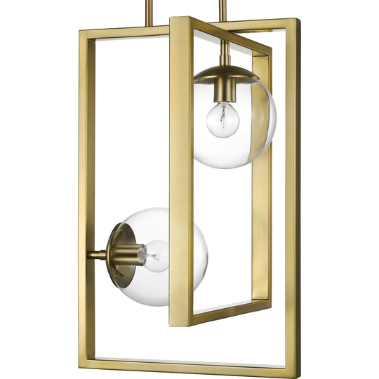 Atwell Collection Brushed Bronze Two-Light Pendant - 23.620" x 16.340" x 16.340"