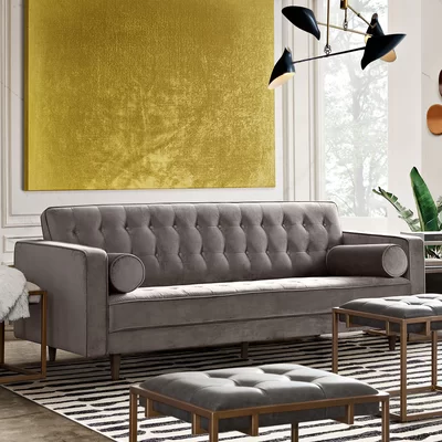 Juniper 85" Velvet Square Arm Sofa