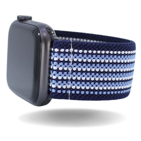 Elastic Watch Band For Apple - All Series | Models 1 8, Se, Ultra Blue Icy Stripes Sunset Custom Fit