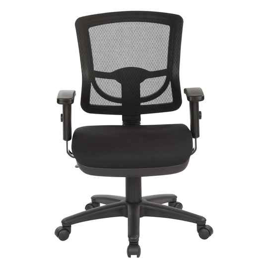 Mesh Back Task Chair with Paded Coal FreeFlex Fabric Seat, Ratchet Back and Pneumatic Control