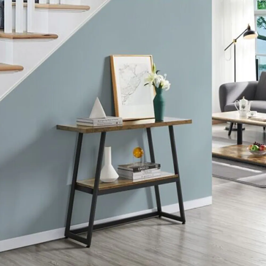 Console Table for Entryway Industrial Sofa Table Shelf for L