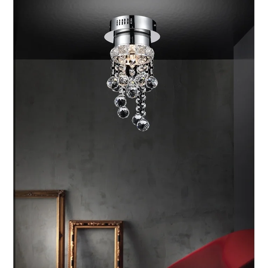 1 Light Flush Mount with Chrome Finish
