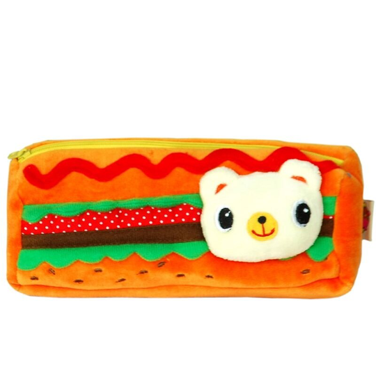 [Hamburger] Embroidered Applique Pencil Pouch Bag / Pencil Holder / Carrying Case (3.5*2.5*2.5)