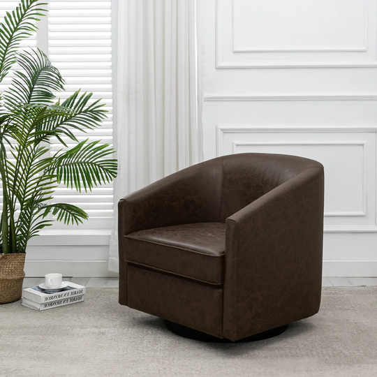 Kotter Home Modern Faux Leather Swivel Chair