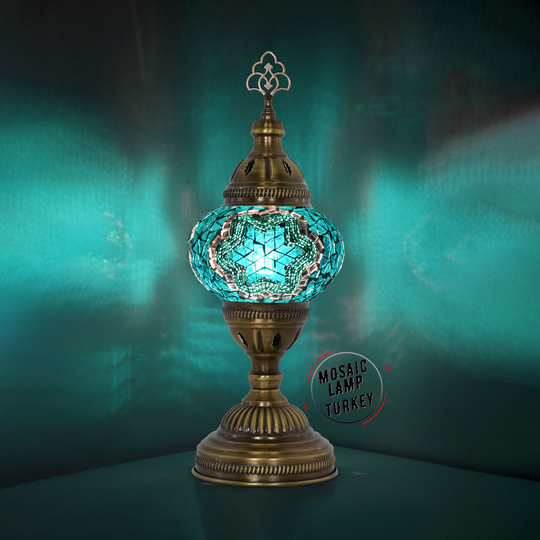 Mosaic Lamp, Turkish Table Colorful Handmade Bedside Night Light