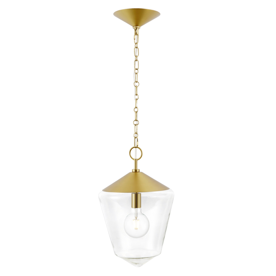 Light Society Beau 14" Pendant Light - Brushed Brass/Clear