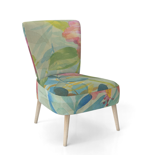 Designart 'Hibiscus Garden II' Upholstered Traditional Accent Chair