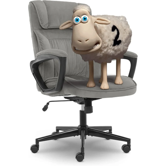Office Chair Ergonomic Computer Upholstered Layered Body Pillows, Contoured Lumbar Zone, Base, Fabric