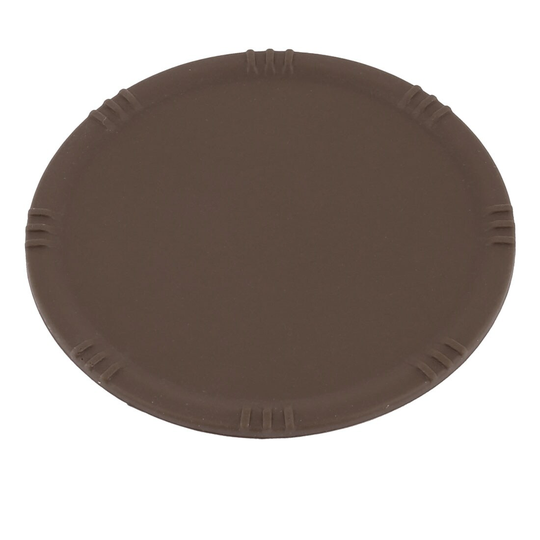 Silicone Round Shaped Desktop Cup Heat Resistant Mat Chocolate Color 11cm Dia - Chocolate Color