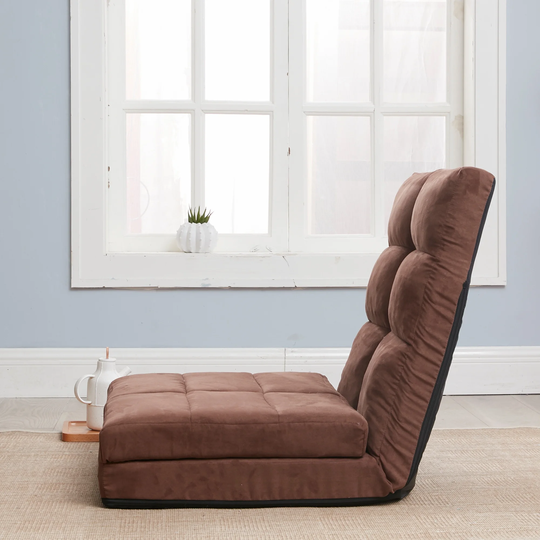 Triple Fold Down Sofa Bed Adjustable Floor Couch Sofa with One Pillow