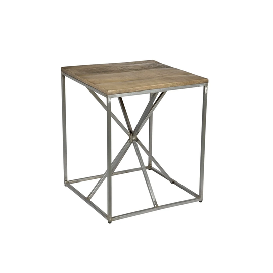 Bengal Manor Asterisk End Table with Mango Wood Top