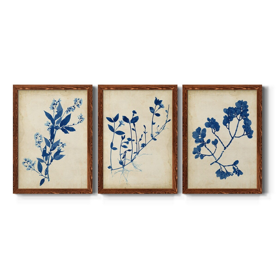 Indigo Leaf Study I-Premium Framed Canvas - Ready to Hang - Multi-Color
