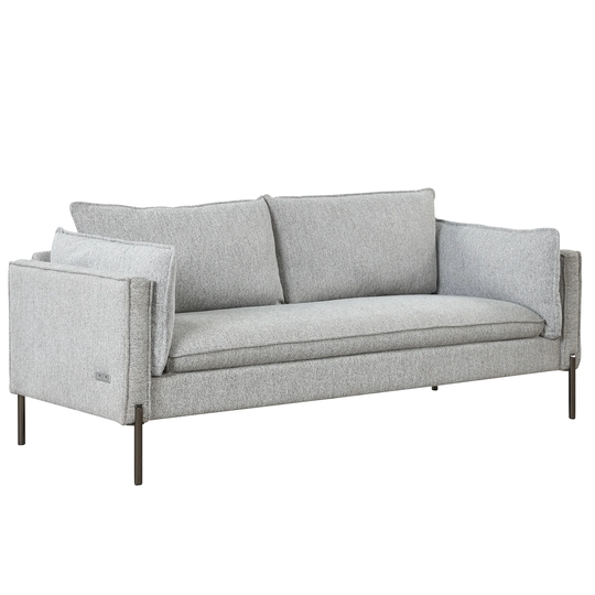 3 Seat Sofa Linen Fabric Upholstered Couch Furniture Metal Legs 3-seats Couch