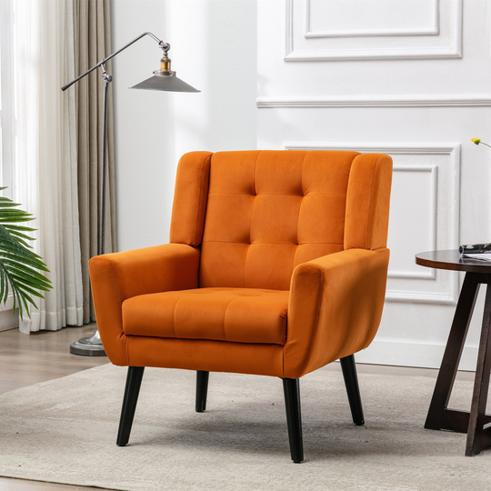 Soft Linen Material Ergonomics Accent Chair Living Room Chair Bedroom Chair Home Chair