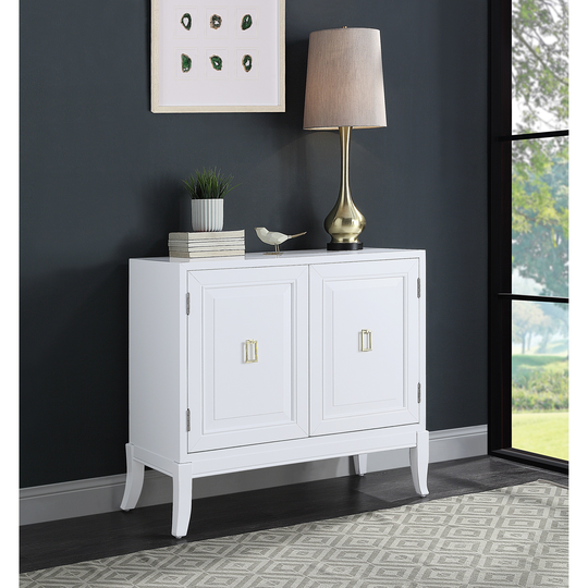 Clem Console Table in White Finish 36''L x 16''W x 32''H