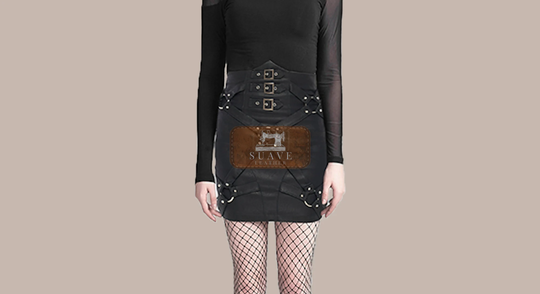 Leather Women Pencil Gothic Skirt| Handmade Party Skirt|steampunk Front Buckle Skirt|Adjustable Back Closure|Elegant Skirt