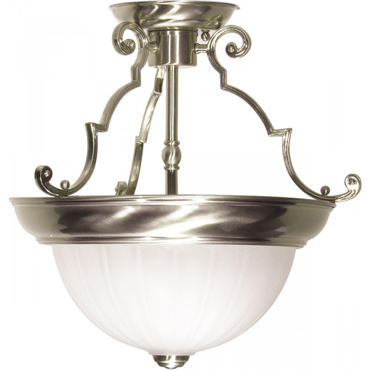 2 Light - 13" - Semi-Flush - Frosted Melon Glass
