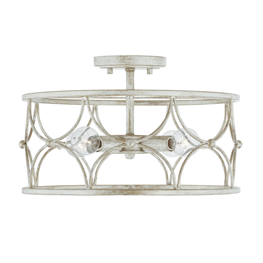 Ricci 4-light Winter White Dual Mount Semi-Flush/ Pendant