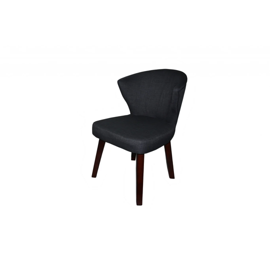 31" Dark Charcoal Grey and Black Wooden Curve Back Dining or Accent Chair - 31" x 21" x 21"