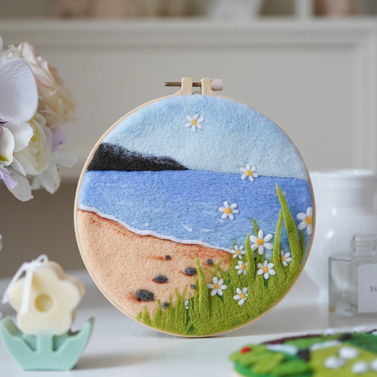 Autumn Needle Felting Picture Kit Diy Craft Gift With Everything To Make, Easy For Beginner, Mother's Day - 20cm 8 Inch