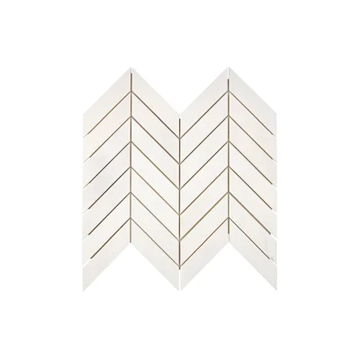 Bianco Dolomite 1" x 4" Marble Chevron Mosaic Wall & Floor Tile