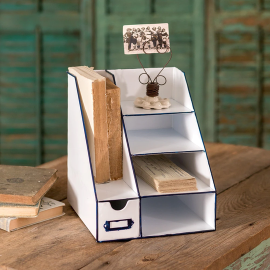 Metal Desk Organizer with Six Bins - 9½"W x 10¼"D x 11"H.